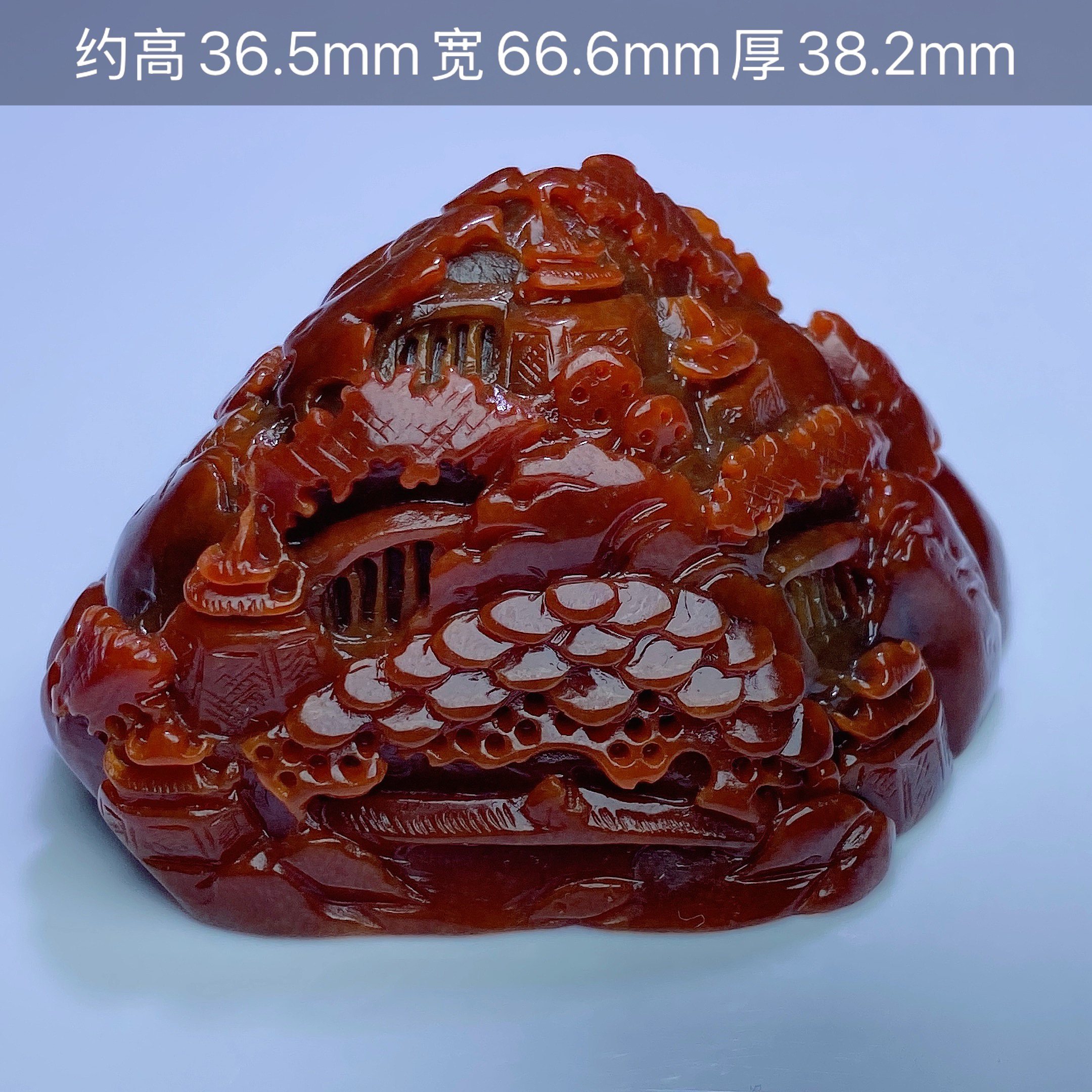 翡翠红山水摆件一件，基地质检带证发货