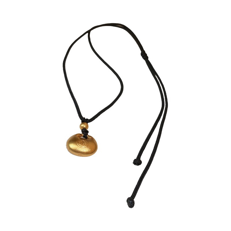 真金电镀吊坠小胖福项链新中式民族风编织颈链小众复古项饰批发女