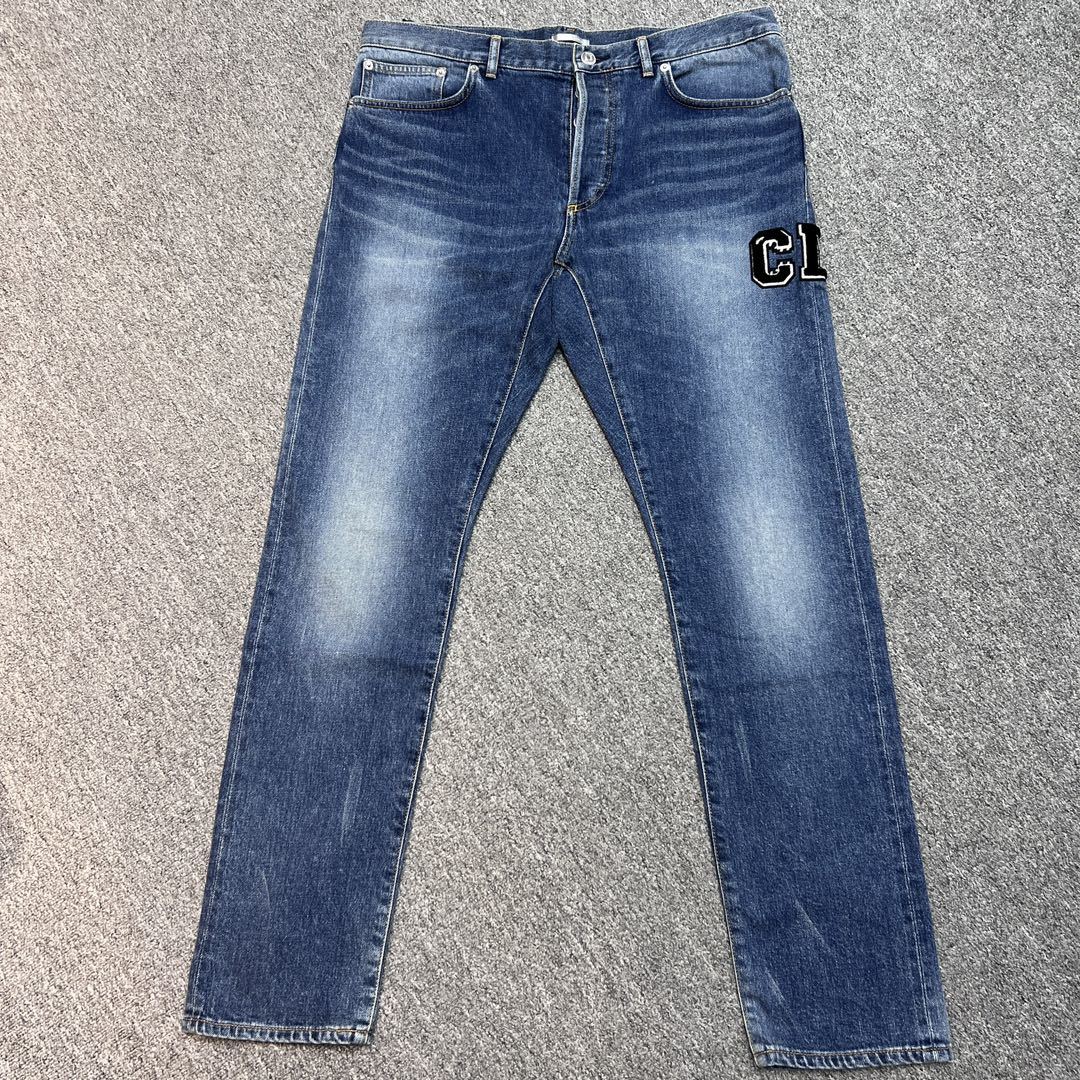 未使用 DIOR/迪奥 Kenny schrf系列联名款CD深蓝色牛仔裤 114190