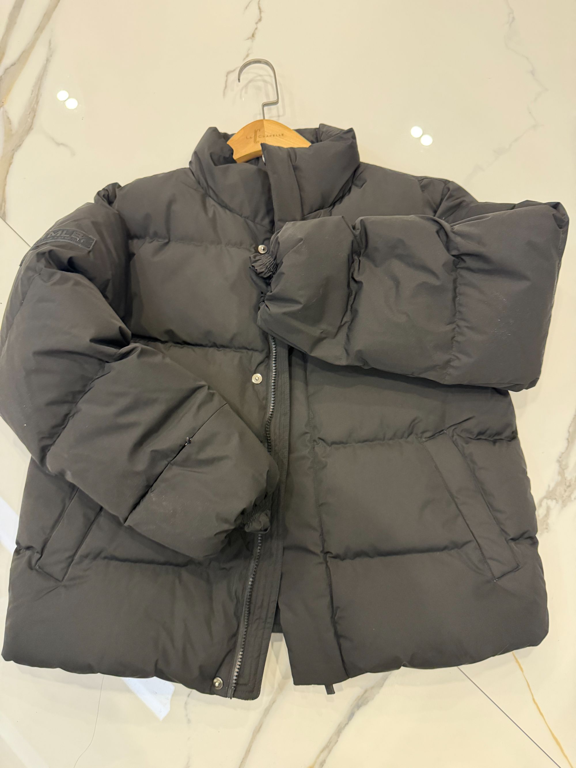 J经典小标韩版宽松时尚保暖简约基础款女羽绒服