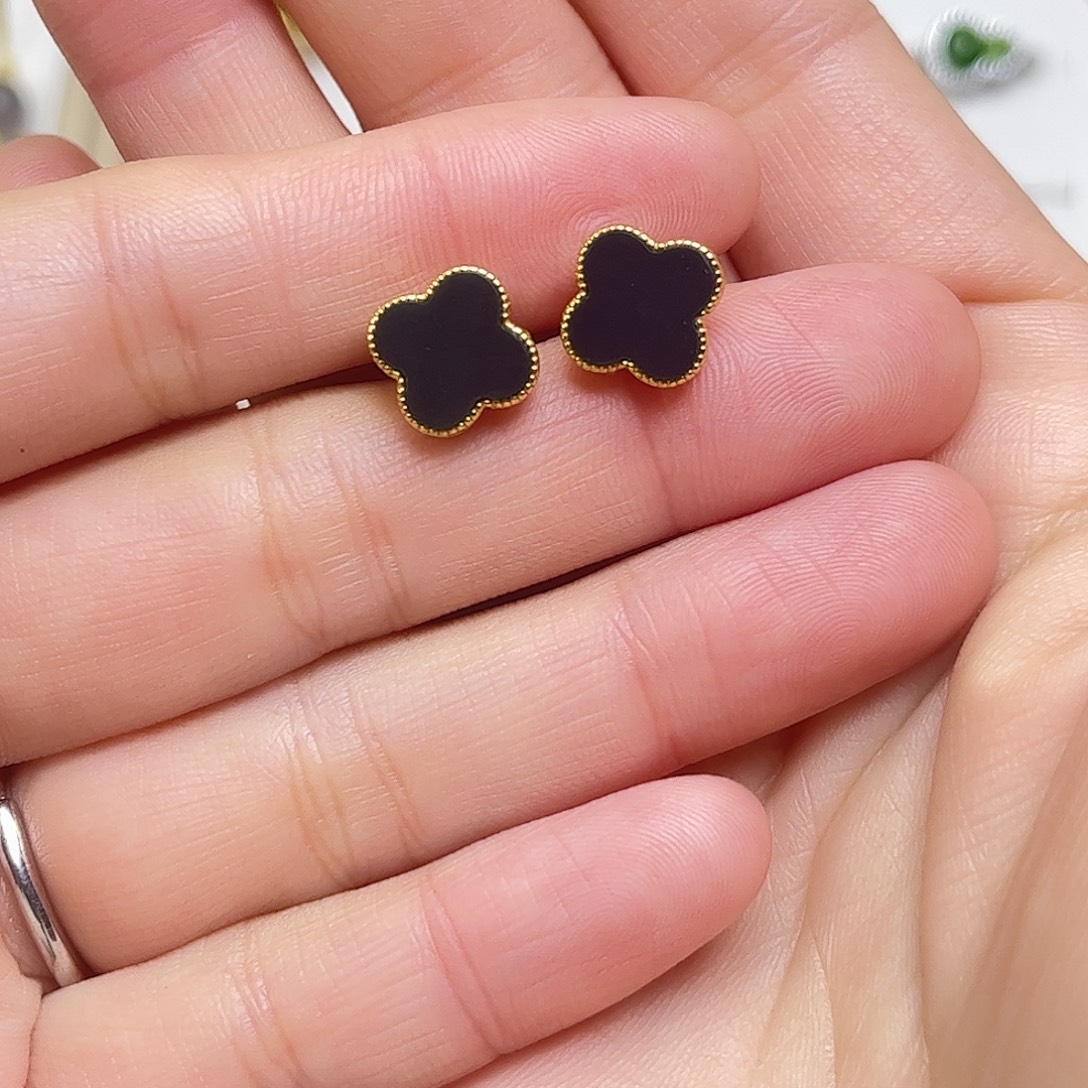 和田玉银S925镶嵌耳饰