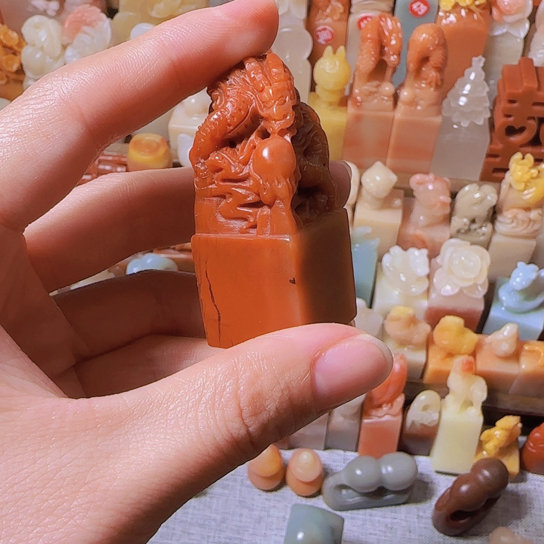 桃***人寿山石印石篆刻作品
