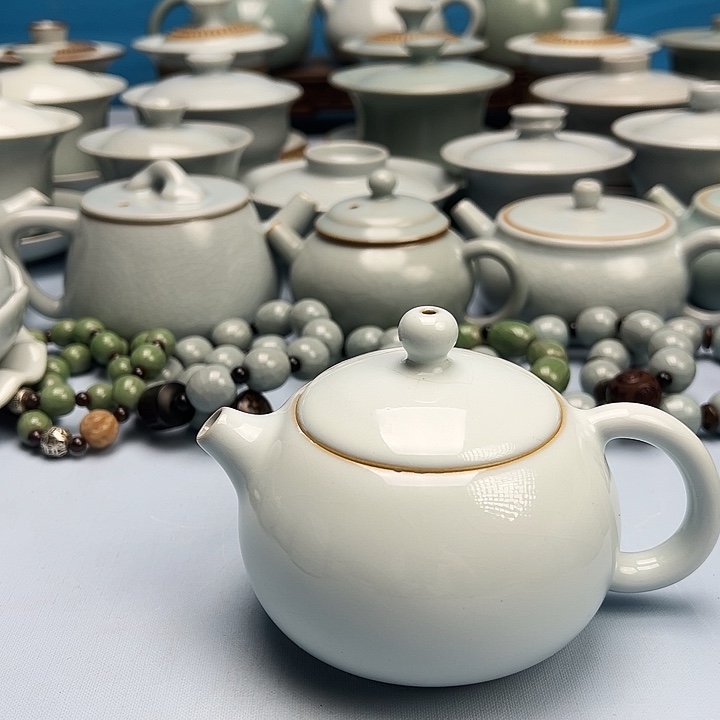 杯二级品月白釉西施壶原矿原釉原产地