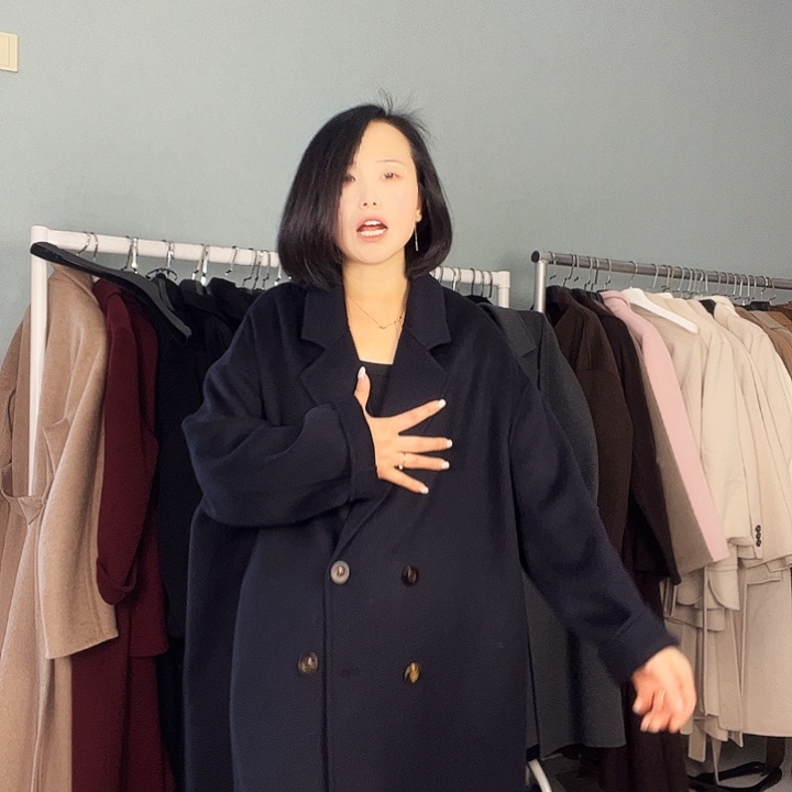 双面呢阔版藏蓝色M码