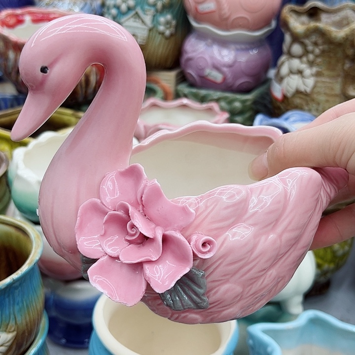 多肉绿植陶瓷花盆9.9包邮，有孔