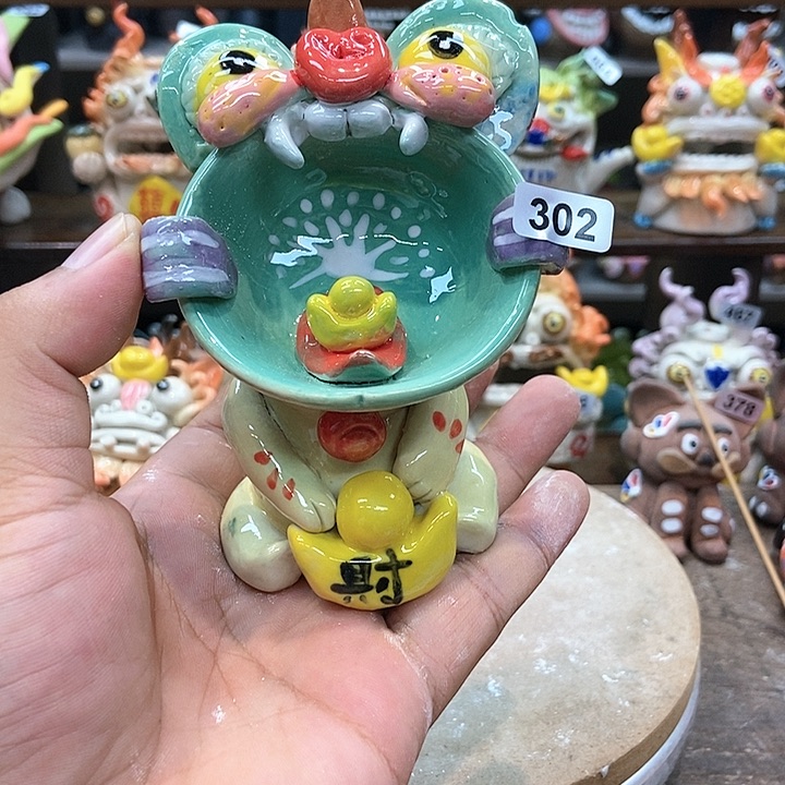 摆件直播间手工抽象陶瓷摆件302