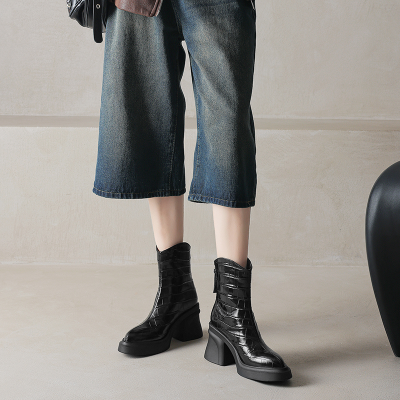 6732-头层牛皮鞋面-猪皮鞋垫-橡胶大底-跟高7cm