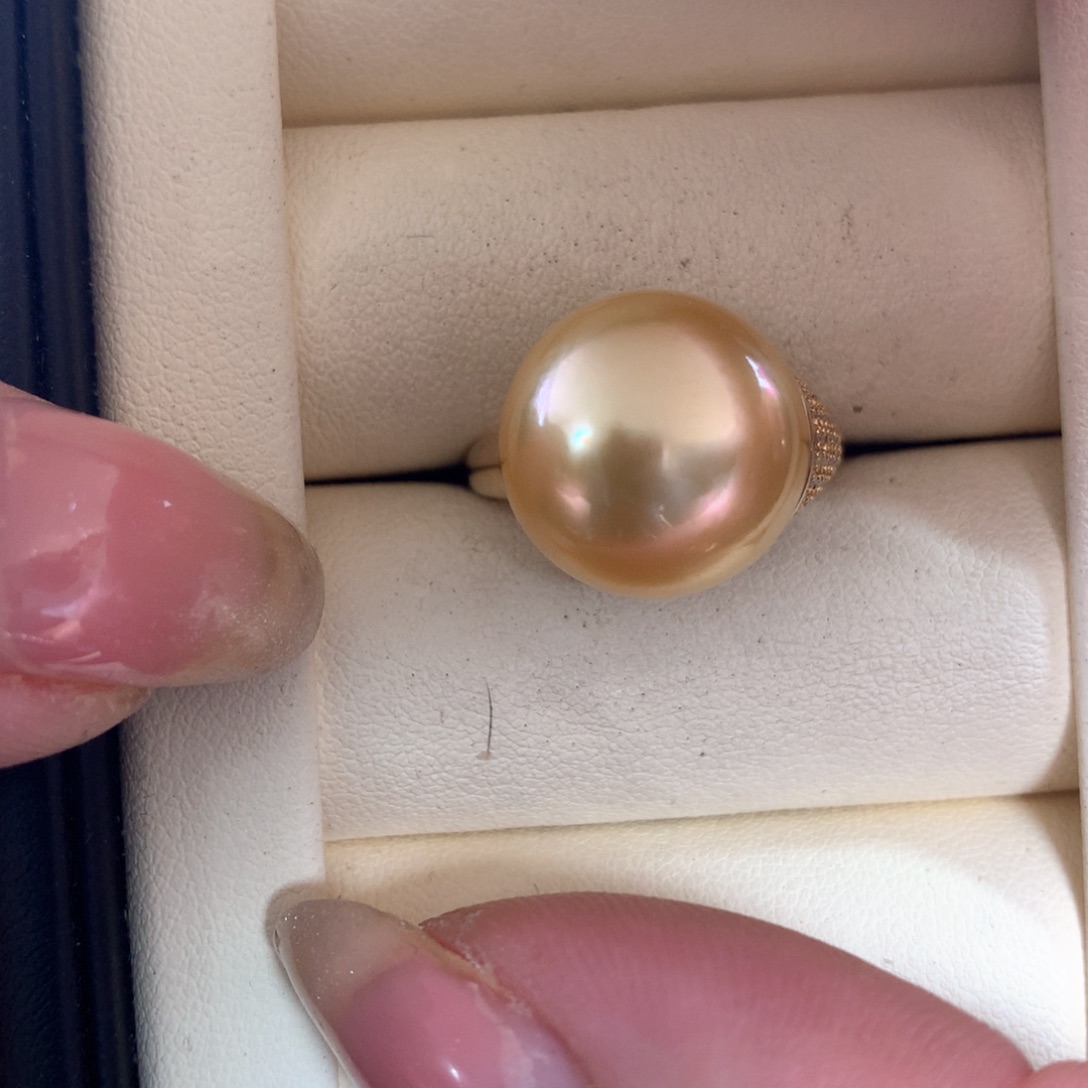 银S925镶嵌海水珍珠戒指