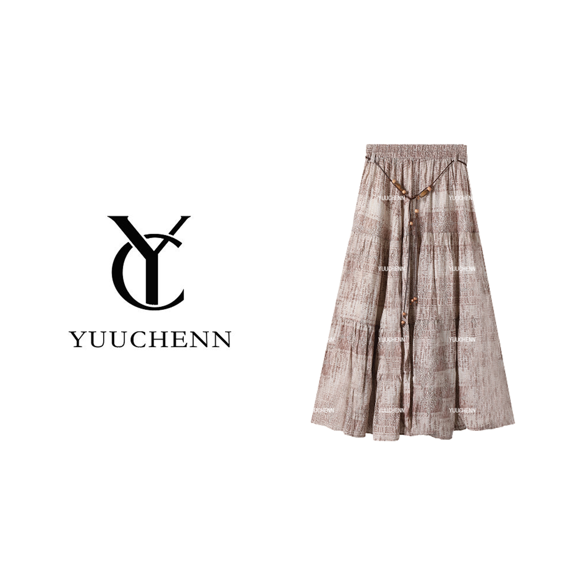 YUUCHENN 时尚休闲百搭老钱风半身裙-S1125-1