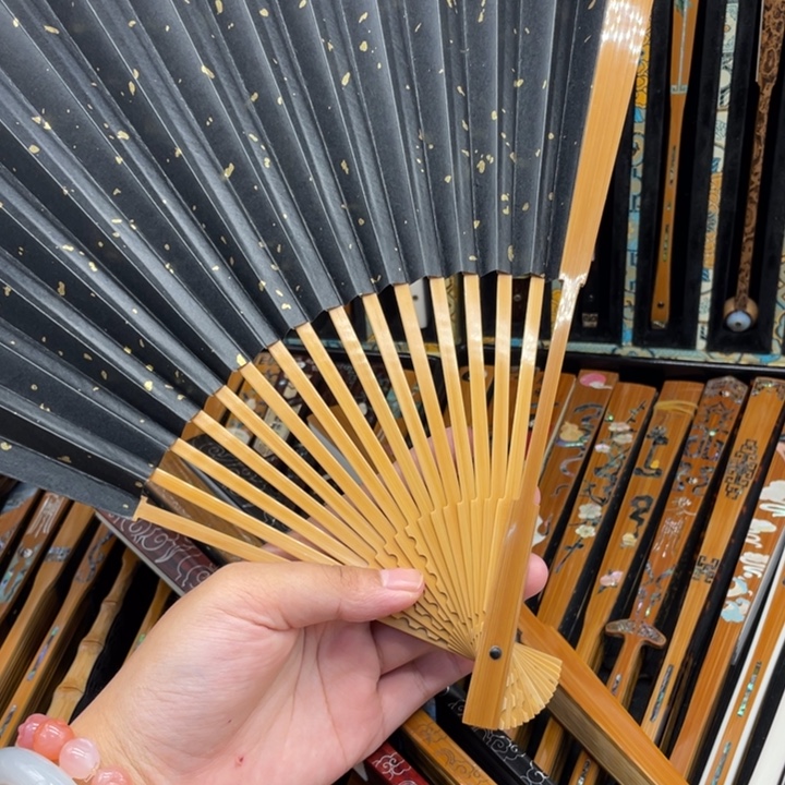 扇子老玉竹纯手工琴方大头形