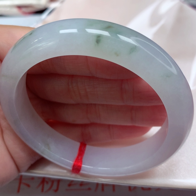 【闪购商品】翡翠手镯未镶嵌冰胶飘花手镯5657圈17号