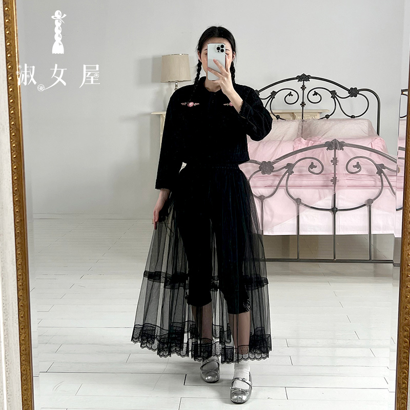 淑女屋2025春夏新款密西西比玫瑰绣花公主小外套长袖短外套女休闲