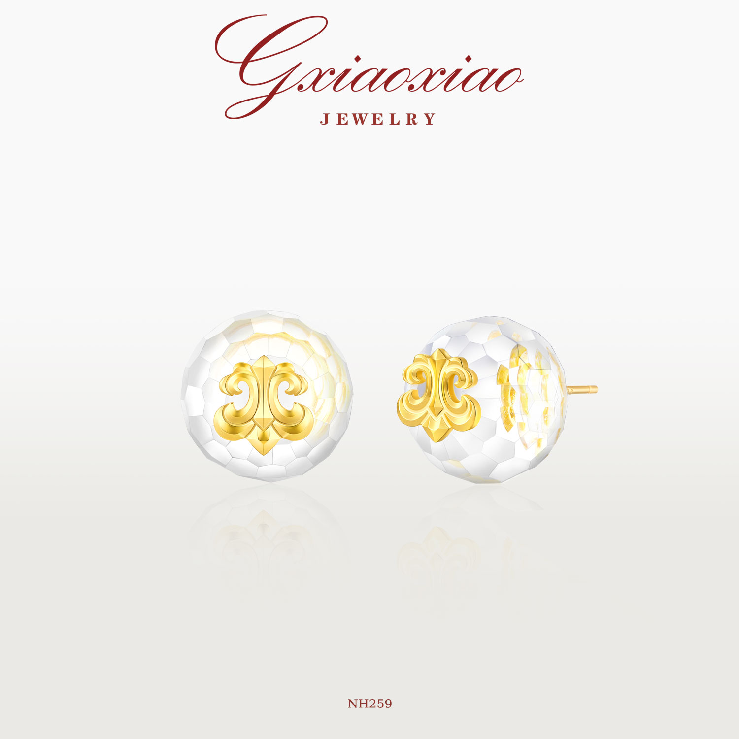 G XIAOXIAO 法式气质时尚高级感百搭鸢尾花冰透耳环 NH259