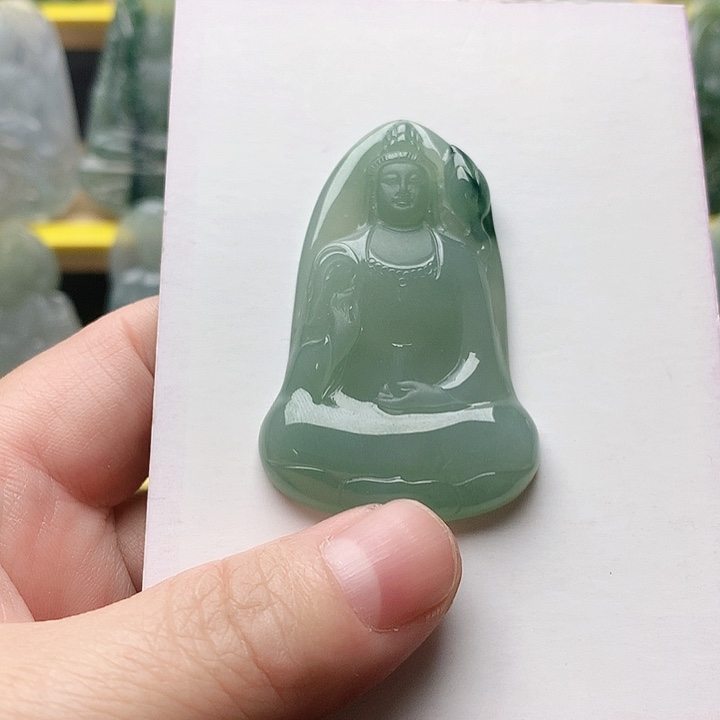 翡翠未镶嵌吊坠(不含链)素衣观音