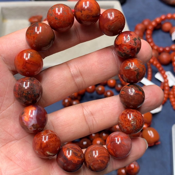 未镶嵌手串南红玛瑙15m m
