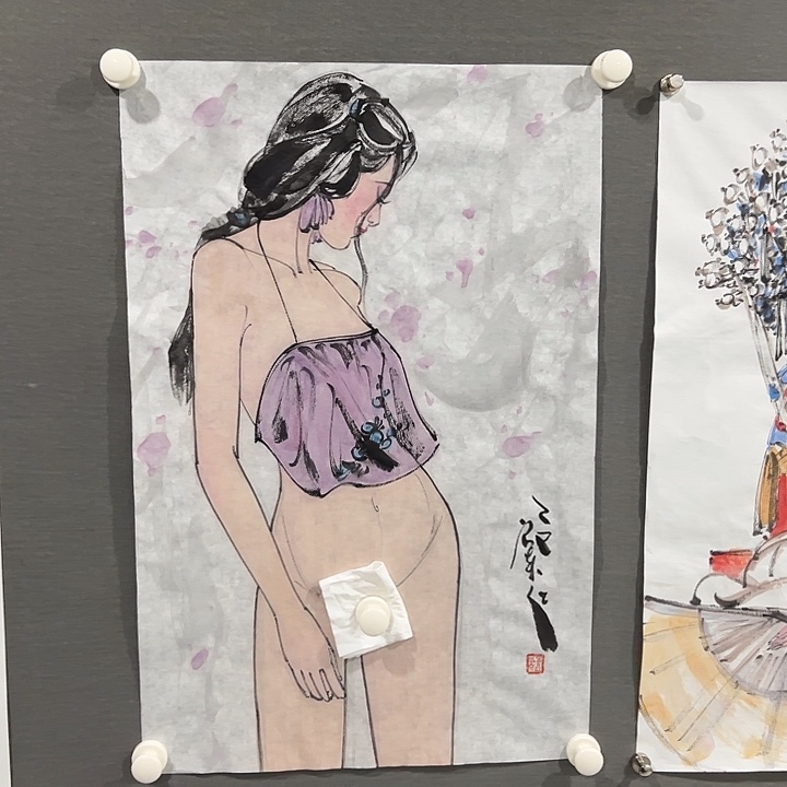 柒***生国画窦红老师人物画作品