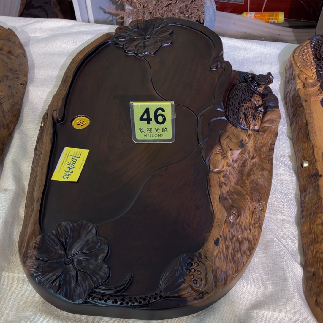 紫砂茶盘@*儿非洲进口黑檀木