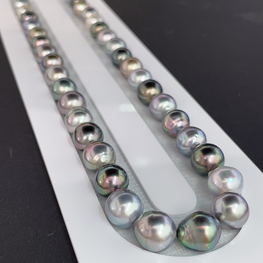 定制海水珍珠未镶嵌裸珠9-10mm浅炫莫兰迪大溪地项链