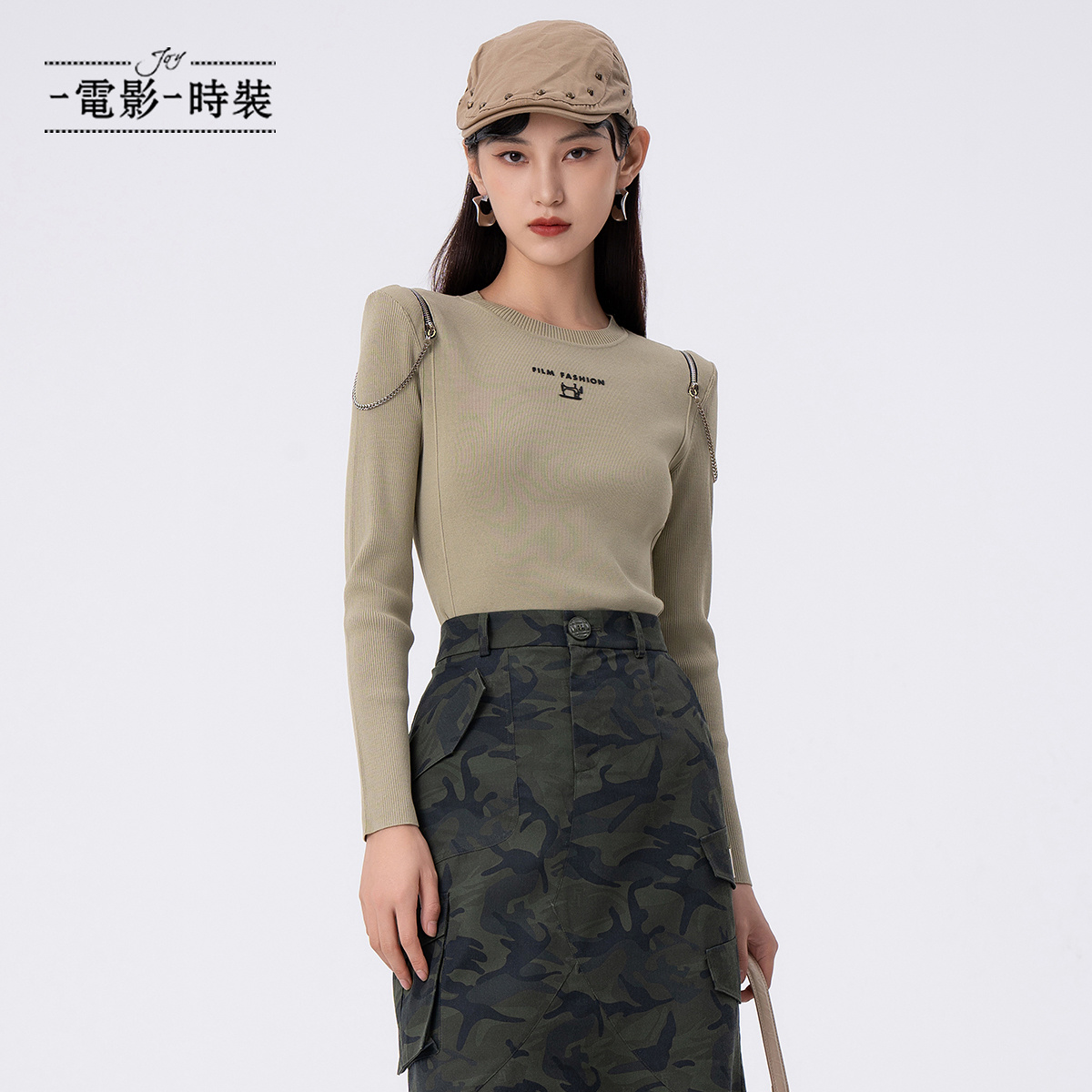 【珊珊专属】套头毛织工装上衣FFCM114001