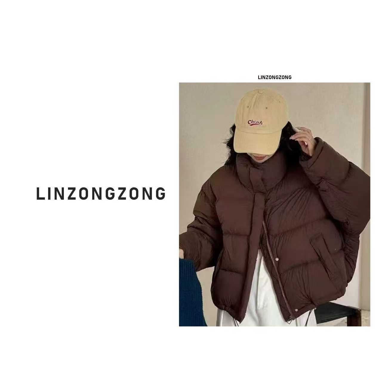 新款冬季白鸭绒女小黄鸭立领泡芙韩版宽松加厚面包服