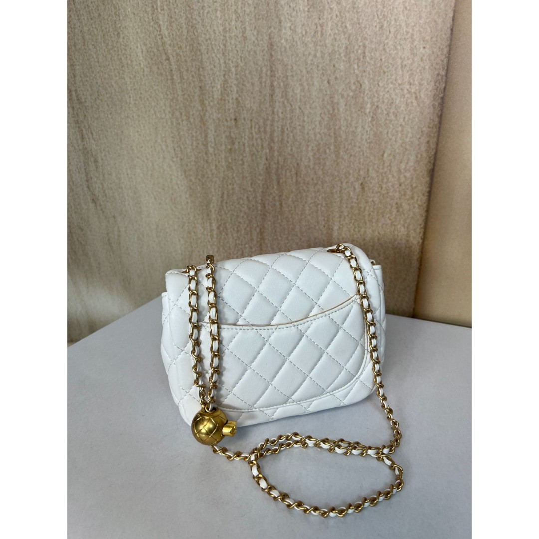 SMVP · 高定奢品 潮流打造真皮女士包时尚方18CM 10398-1 白色胖