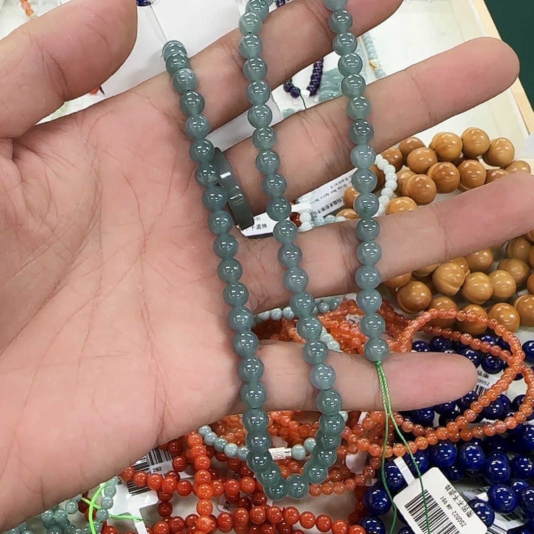 水晶手链未镶嵌蓝翡