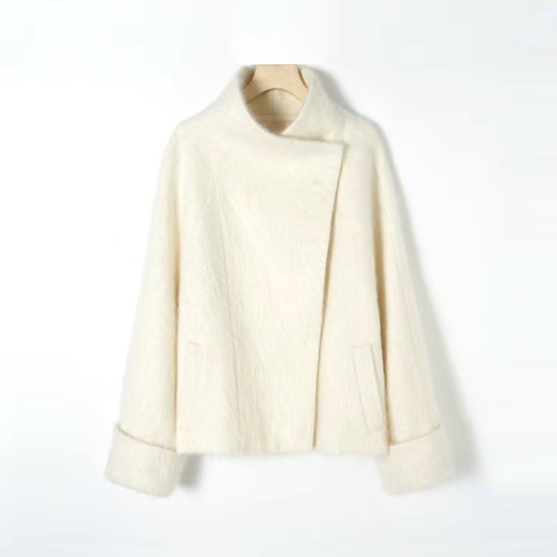 气质短款高支羊绒拉绒大衣XZ02