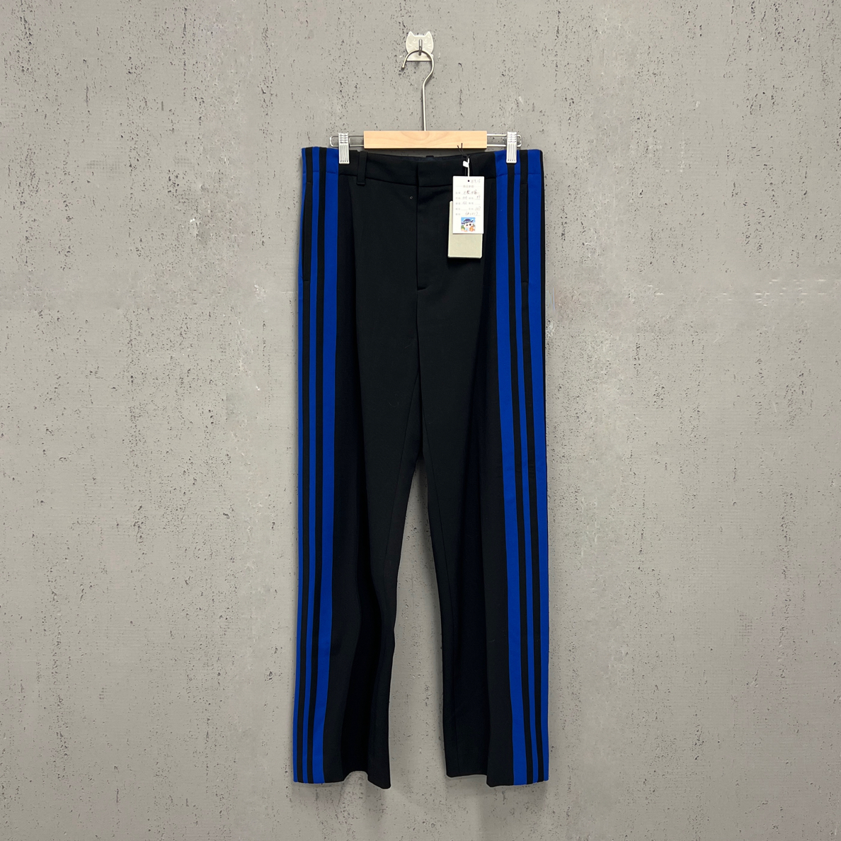 99新 Balenciaga/巴黎世家 巴黎世家蓝色条纹拼接休闲长裤44码