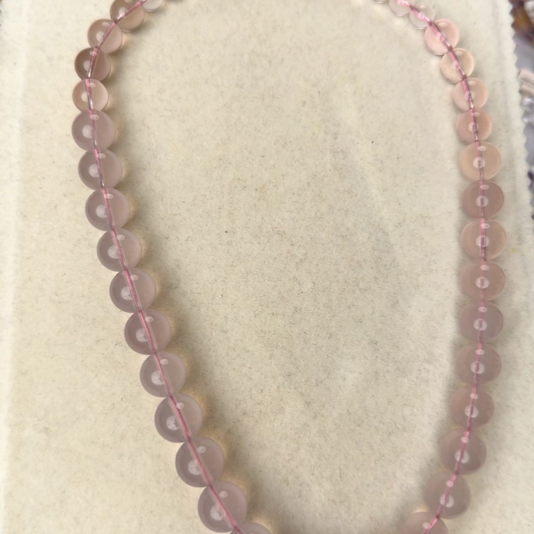 芙蓉石颈饰银S925镶嵌小***?塔链