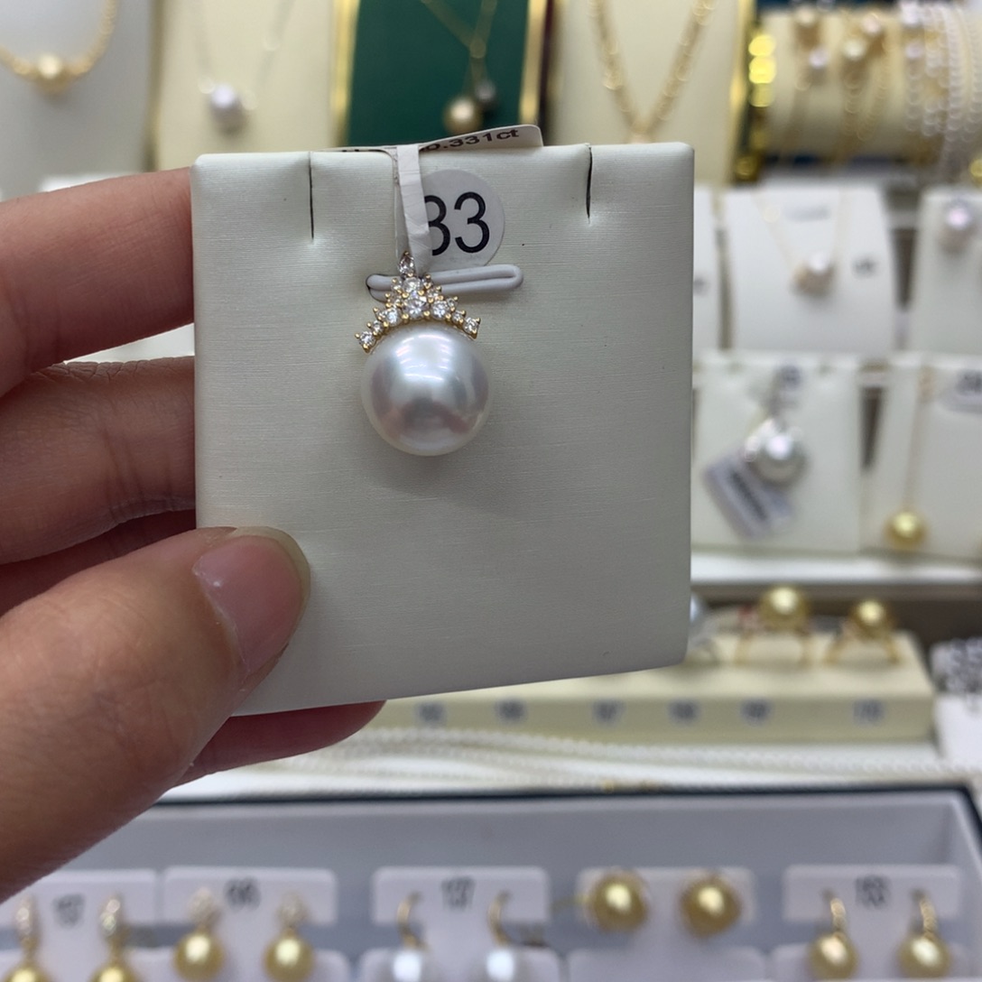 海水珍珠吊坠(不含链)18K金镶嵌