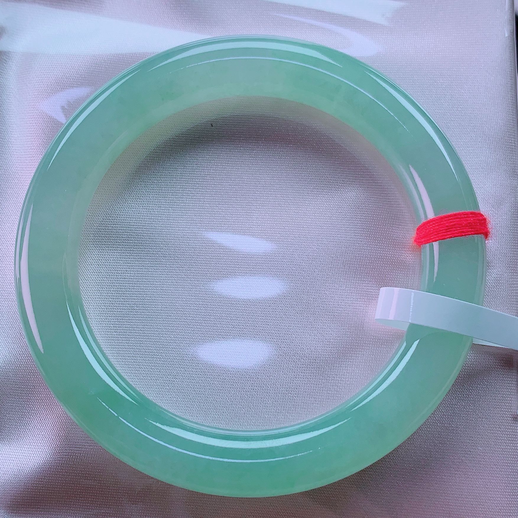 56圈冰种满绿色圆条颜色均匀高透亮缅甸纯天然A货翡翠带证书
