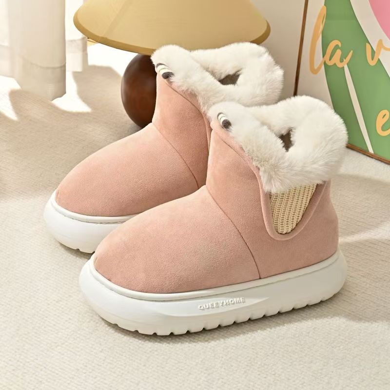 纯色青春潮流冬季图案棉靴