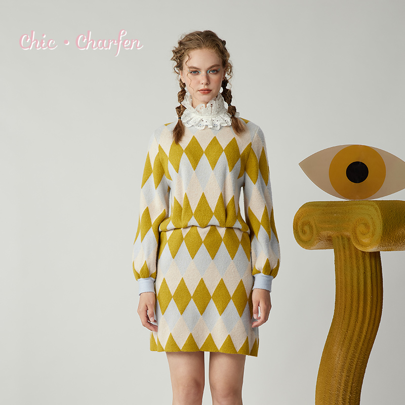 CHARFEN朝峰潮牌毛衫高领毛衣CFE5H566-5079K