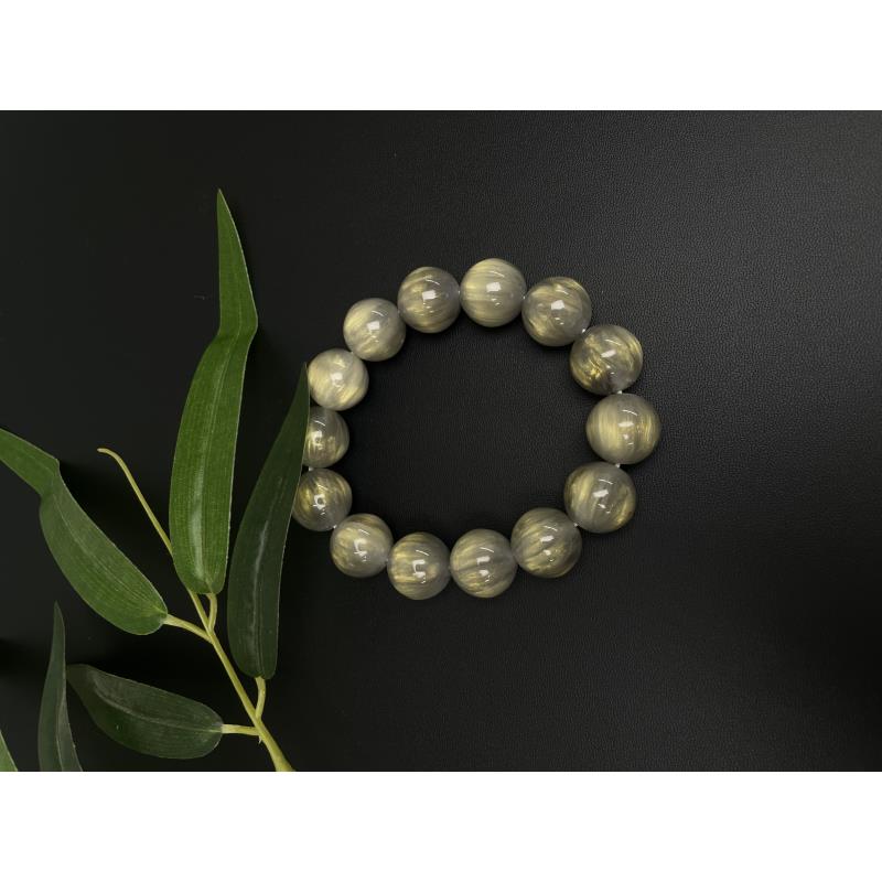 C-081金灰菩提珠串（无礼盒）