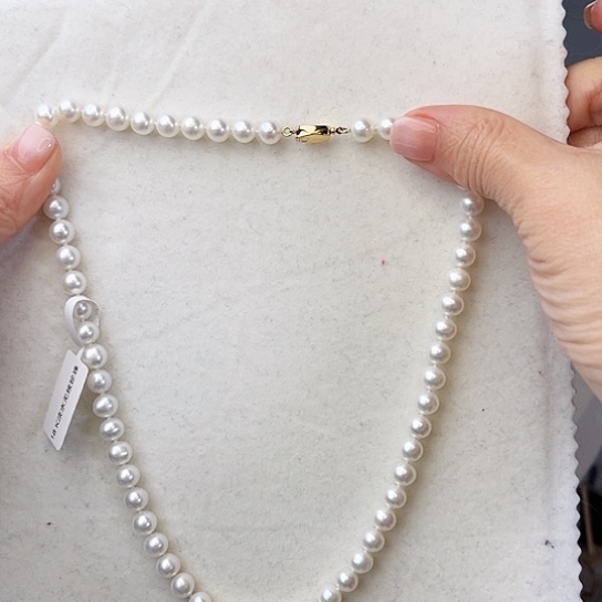 淡水珍珠项链18K金镶嵌