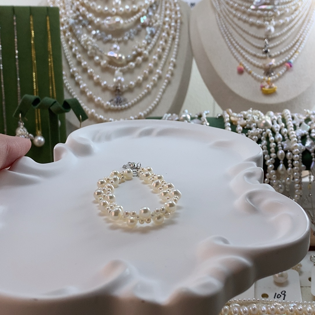 淡水珍珠银S925镶嵌手绳