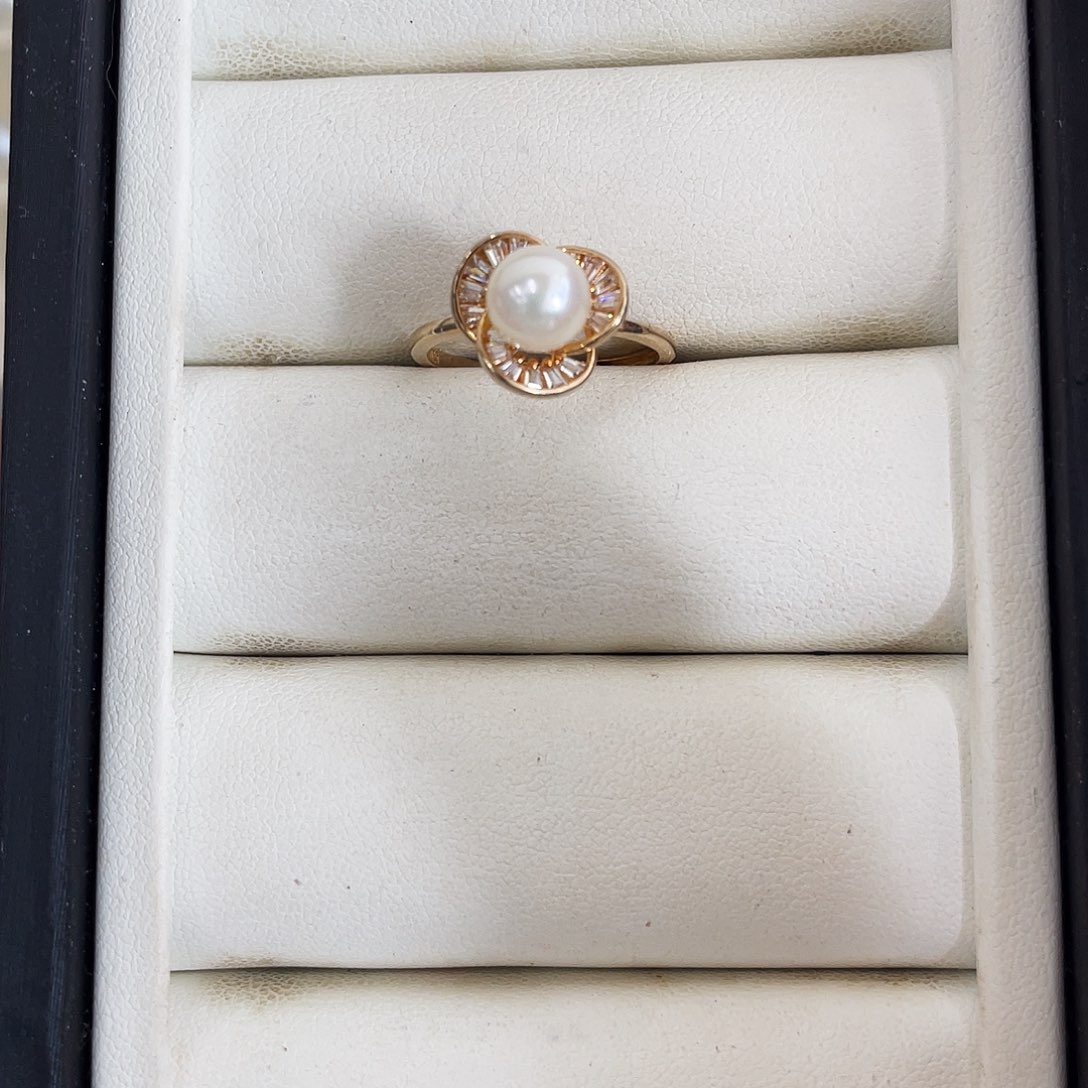 银S925镶嵌海水珍珠戒指