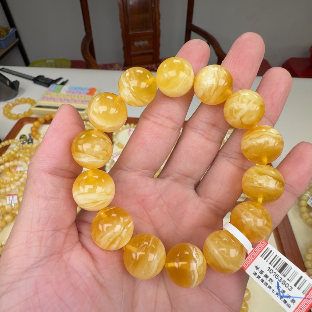 蜜蜡未镶嵌裸石蜜蜡手串
