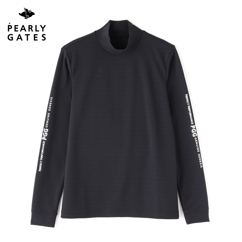 Pearly Gates高尔夫服装男士PG春秋圆领套头长袖半高领打底衫男装