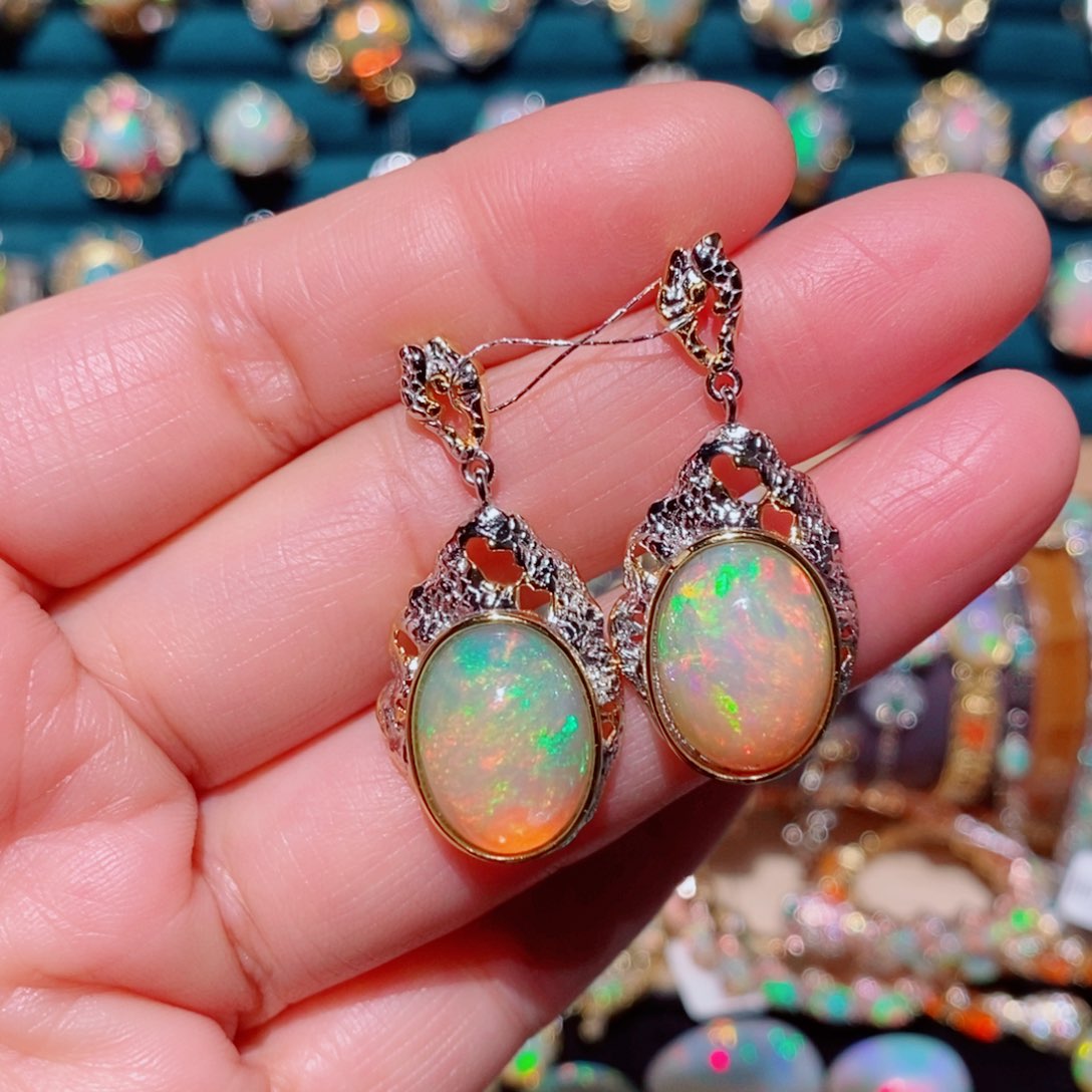 欧泊欧泊耳饰银S925镶嵌