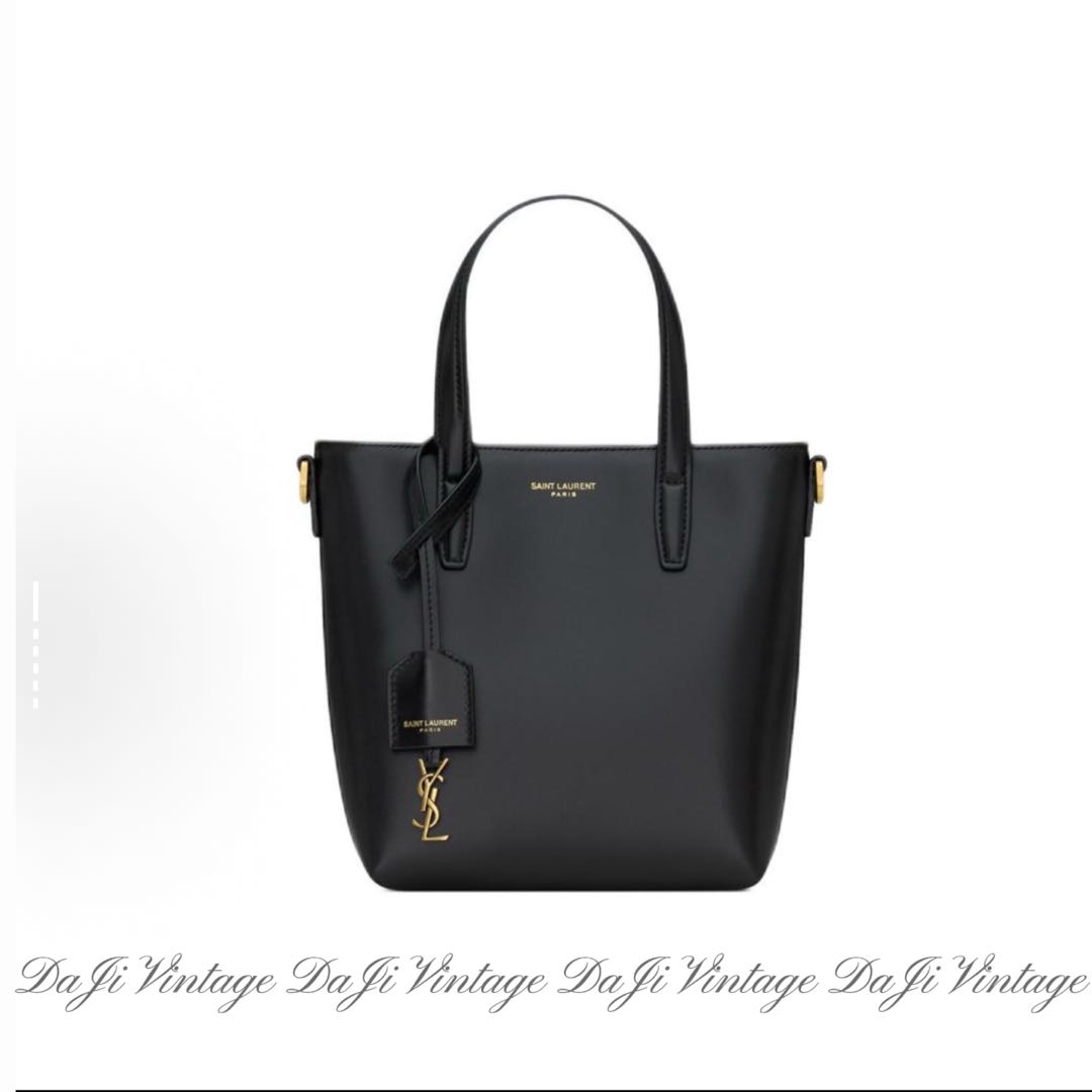 大吉中古/ysl圣罗兰黑金小水桶斜挎包