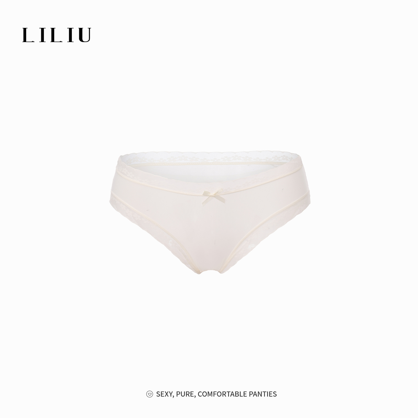 LILIU纯色蕾丝边三角裤女2025新款亲肤无痕纯欲舒适底裆内裤