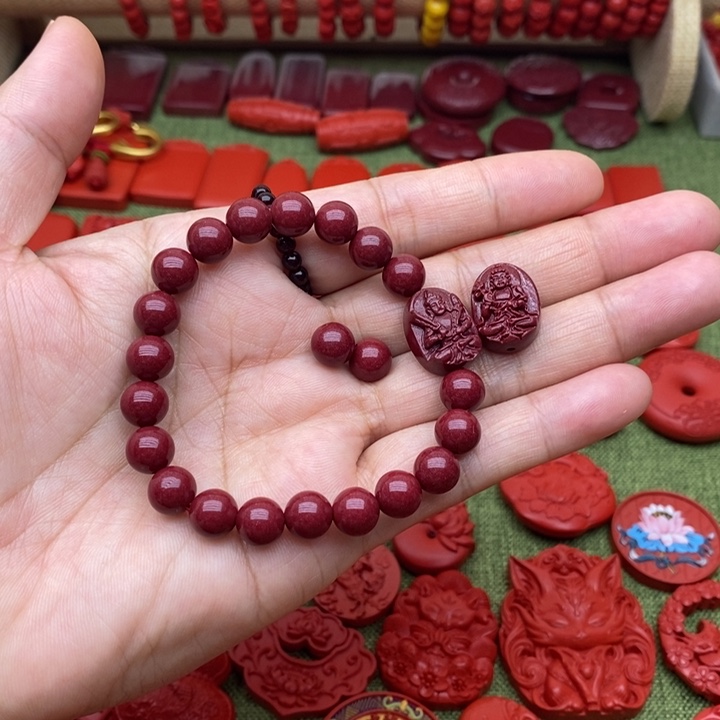 天然辰砂紫金砂手串