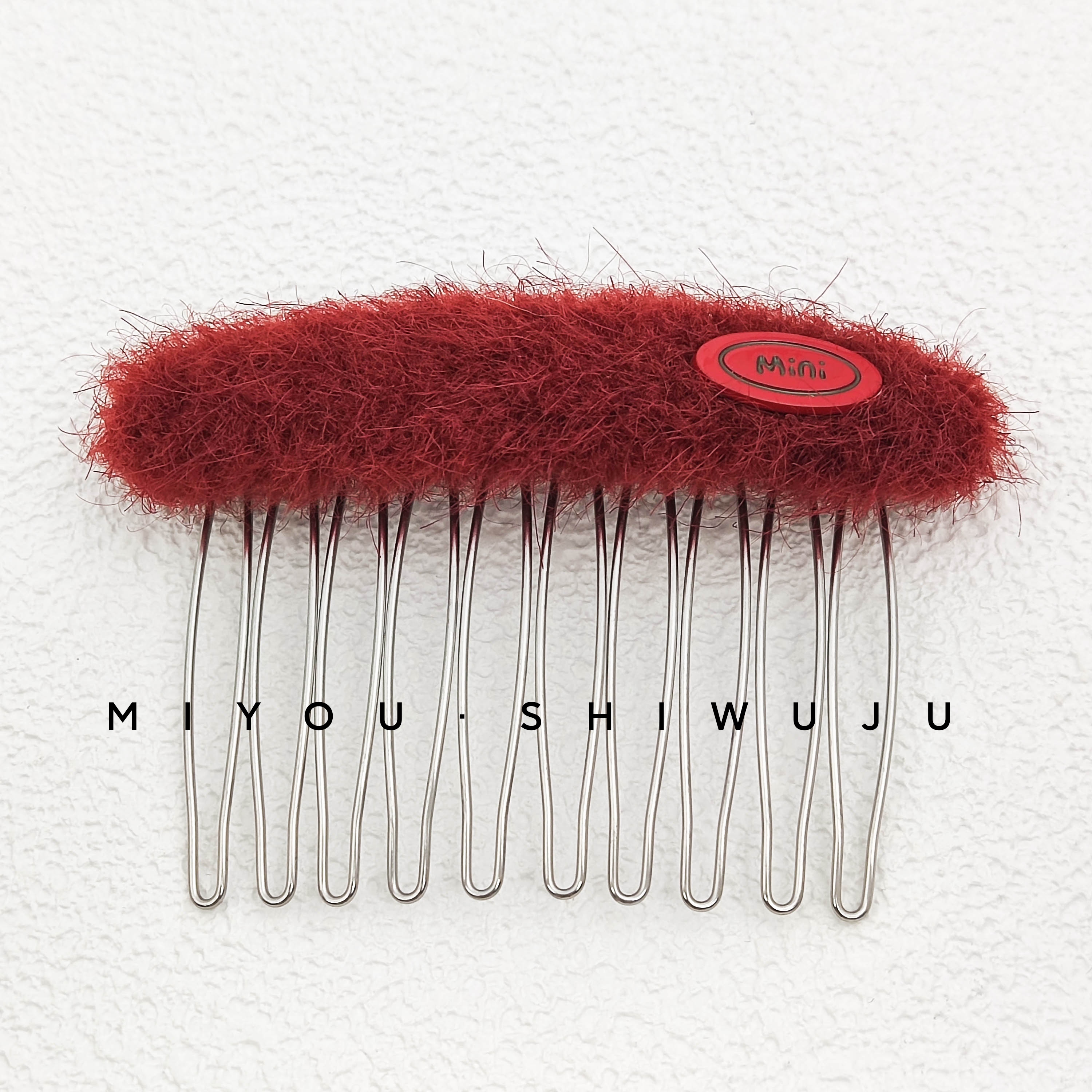 MIYOU红色毛绒红标插梳可爱百搭气质时尚