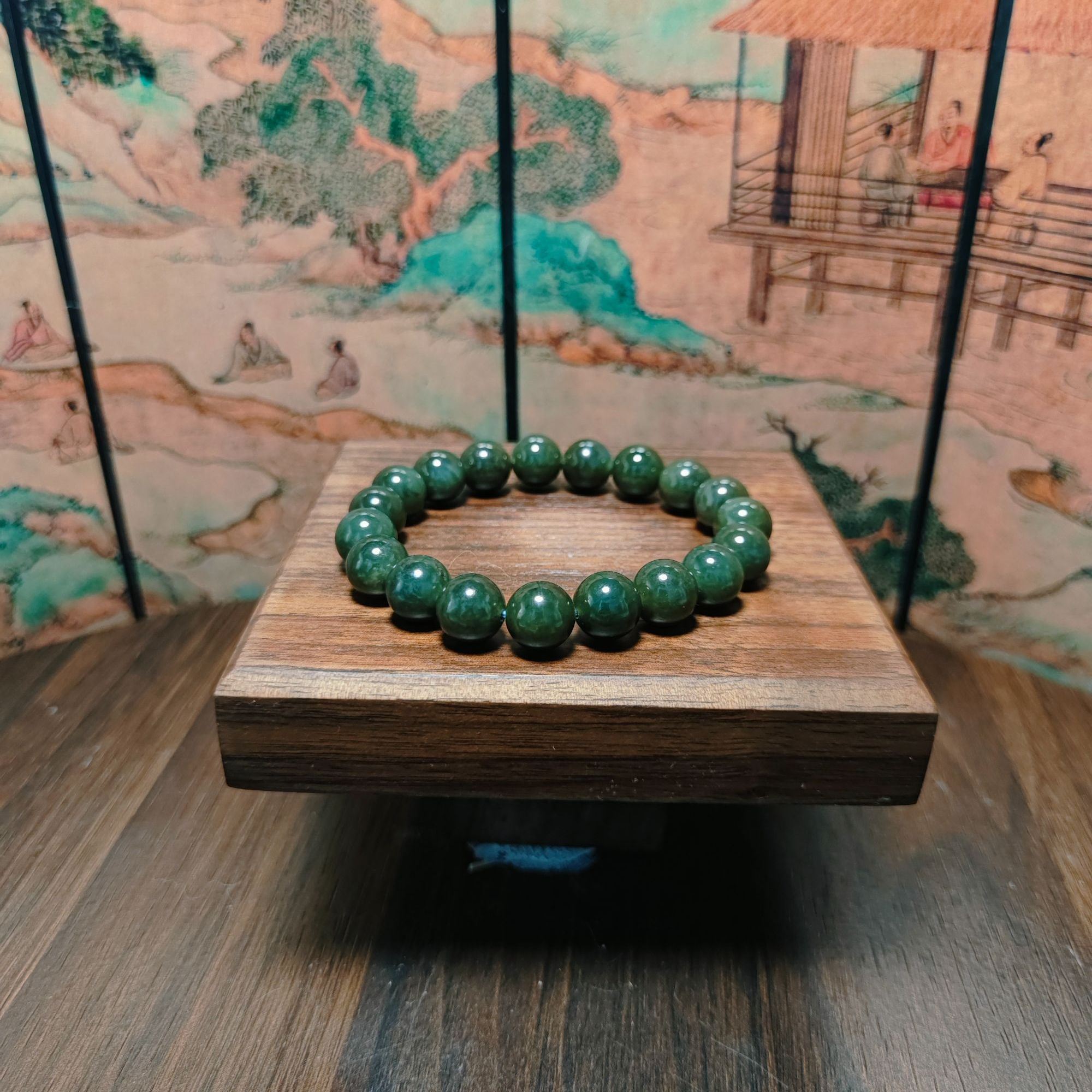 B和田玉圆珠手串（卡10）0090