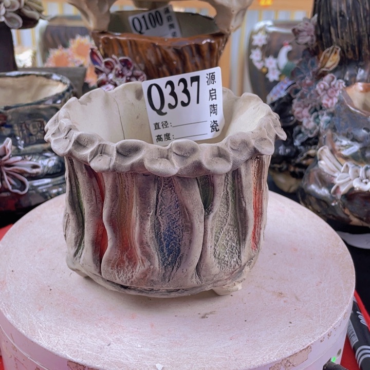 紫砂花盆景德镇陶瓷337瑕疵