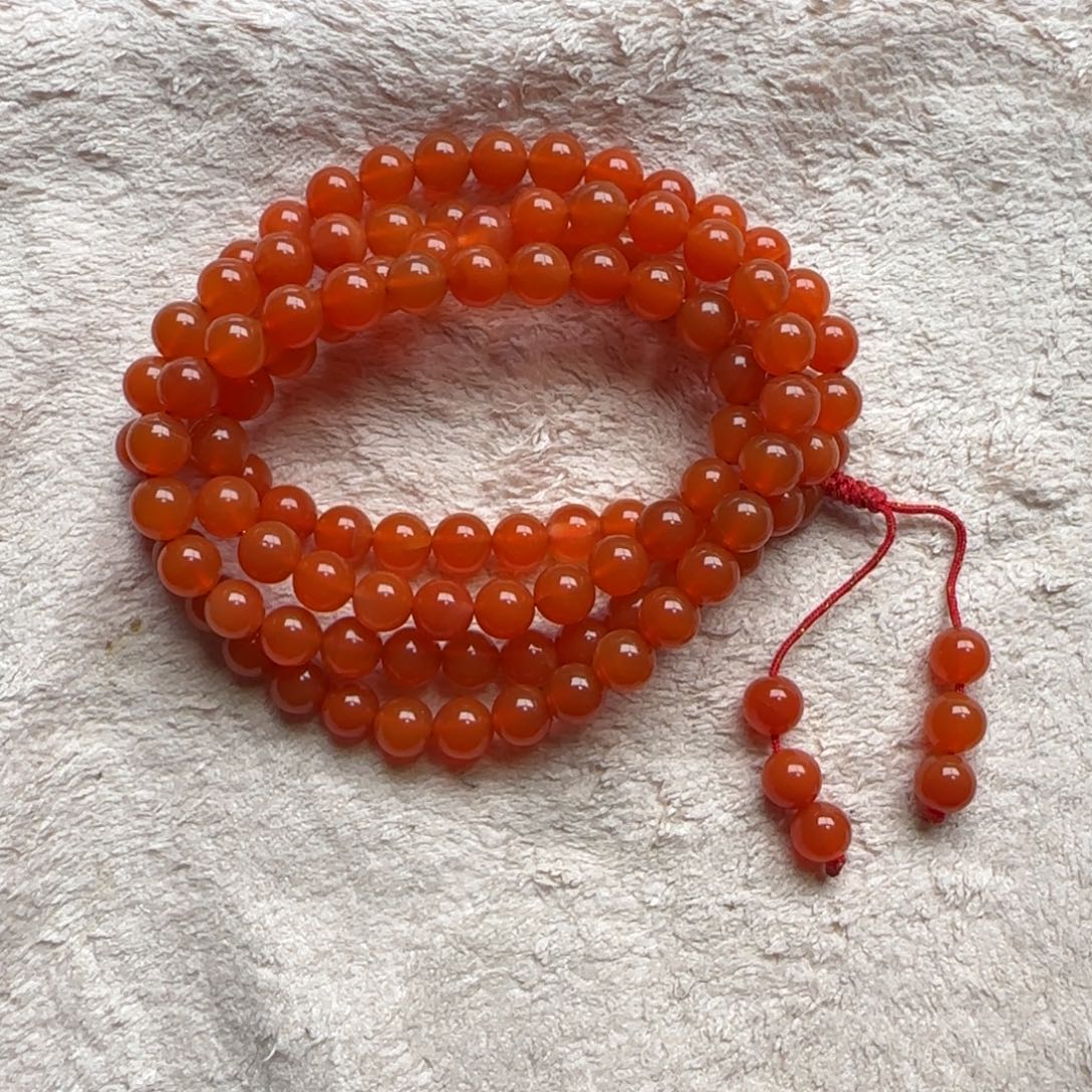 老***杜南红玛瑙未镶嵌108串6+