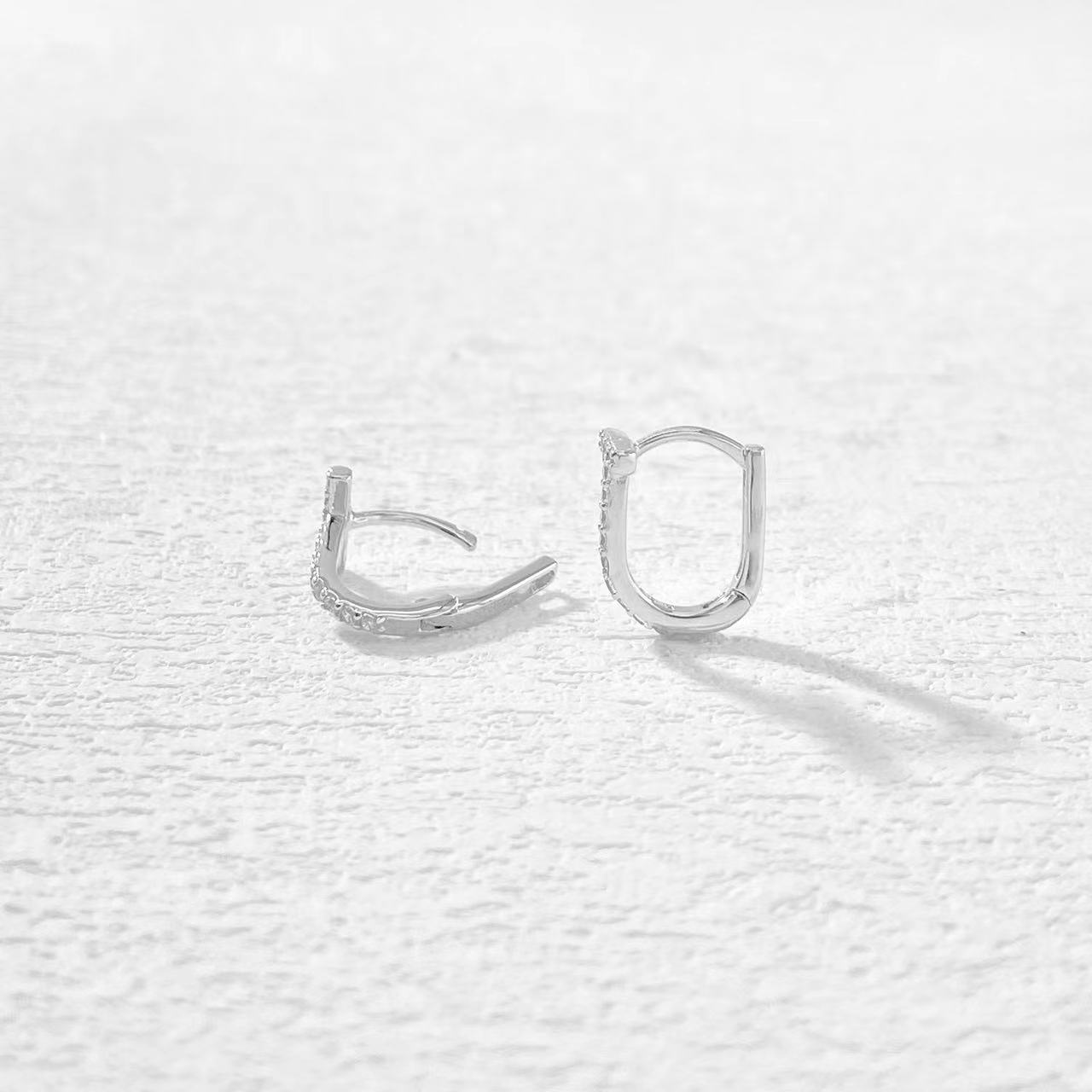 925银耳饰 木木（BO294） 满镶T字小耳扣耳环