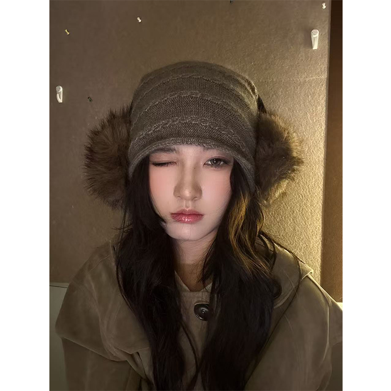 【哆咪甄选】冬季针织帽秋季女秋冬chic风帽子冬天时尚保暖网红