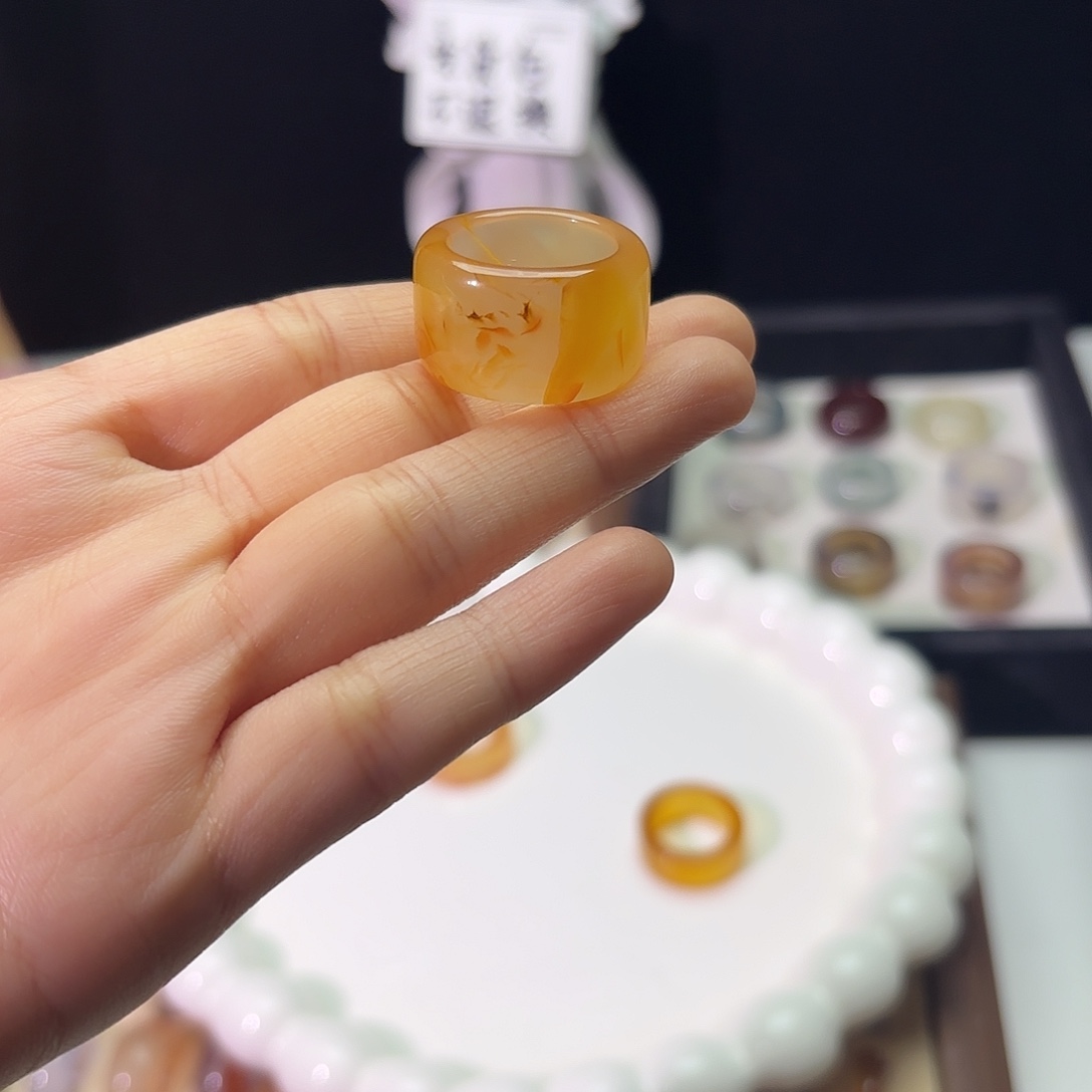 玛瑙/玉髓未镶嵌戒指2号 港16不退换福利价